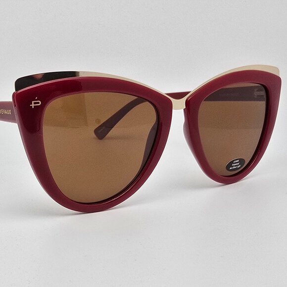 *SOLD* Prive Revaux The Berlin Red Gold Frame Polarized Brown Lens Sunglasses - Picture 7 of 16